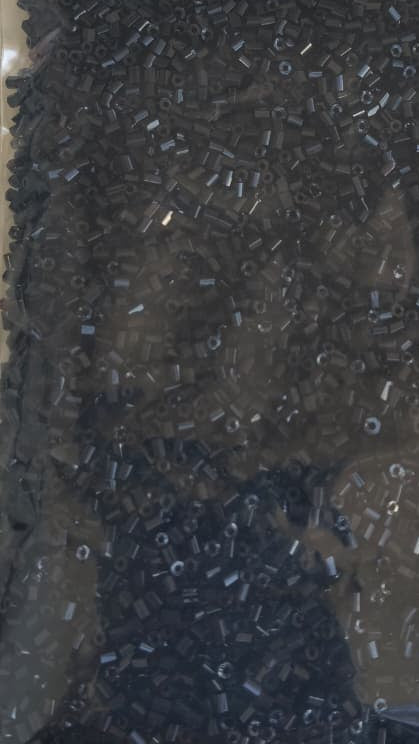 Canutillo recortado negro opaco brillante