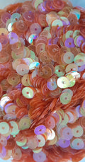 Lentejuela plana n6 naranja irisado transparente