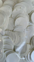 Lentejuelon 20 mm blanco marfil opaco