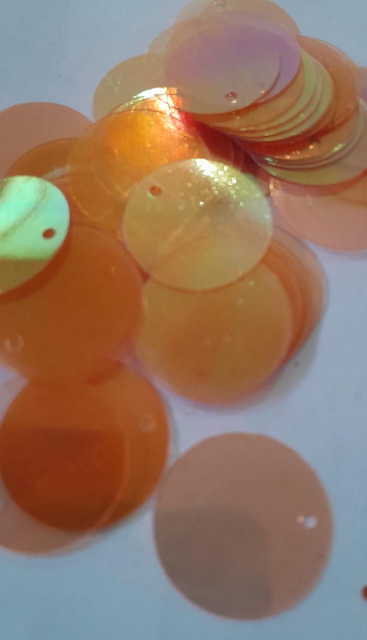 Lentejuelon Anaranjado Traslúcido(18mm diámetro)