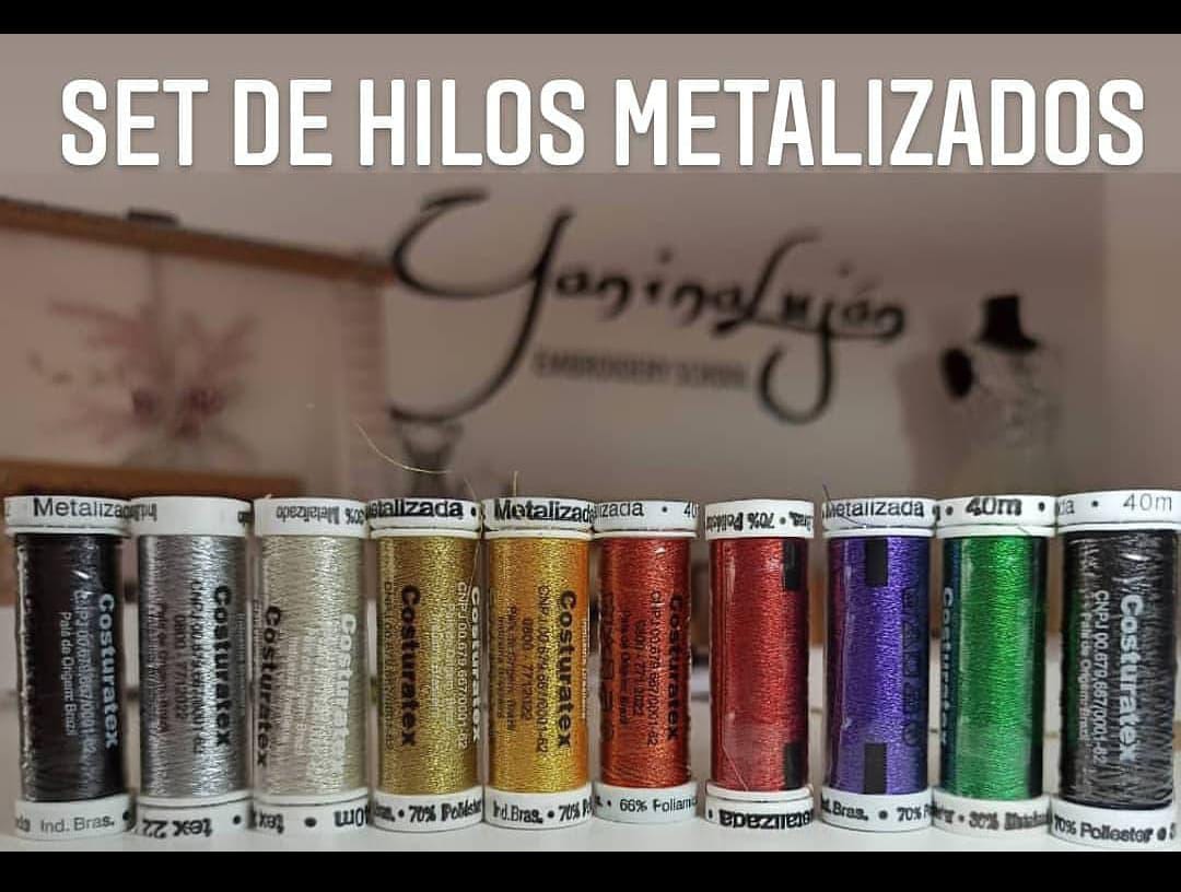Set de 10 hilos metalizados